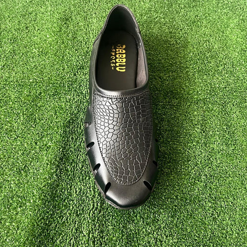 Men's Black Croc Texture loafers – Premium Comfort