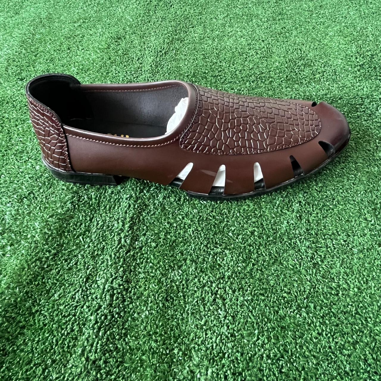Men's Brown Croc Texture loafers  – Premium Comfort