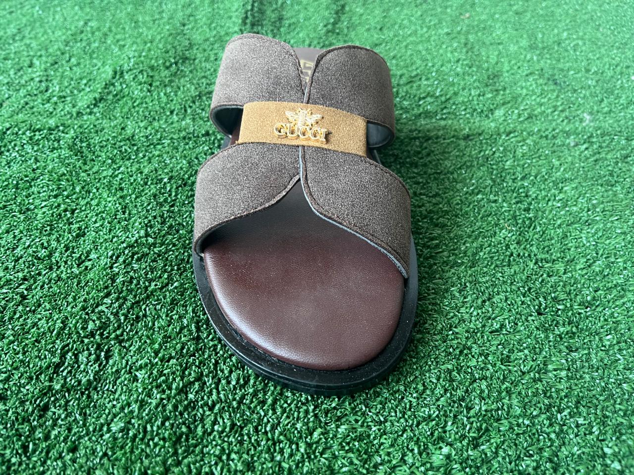 Men's Fashion Brown Cross Strap Sandals