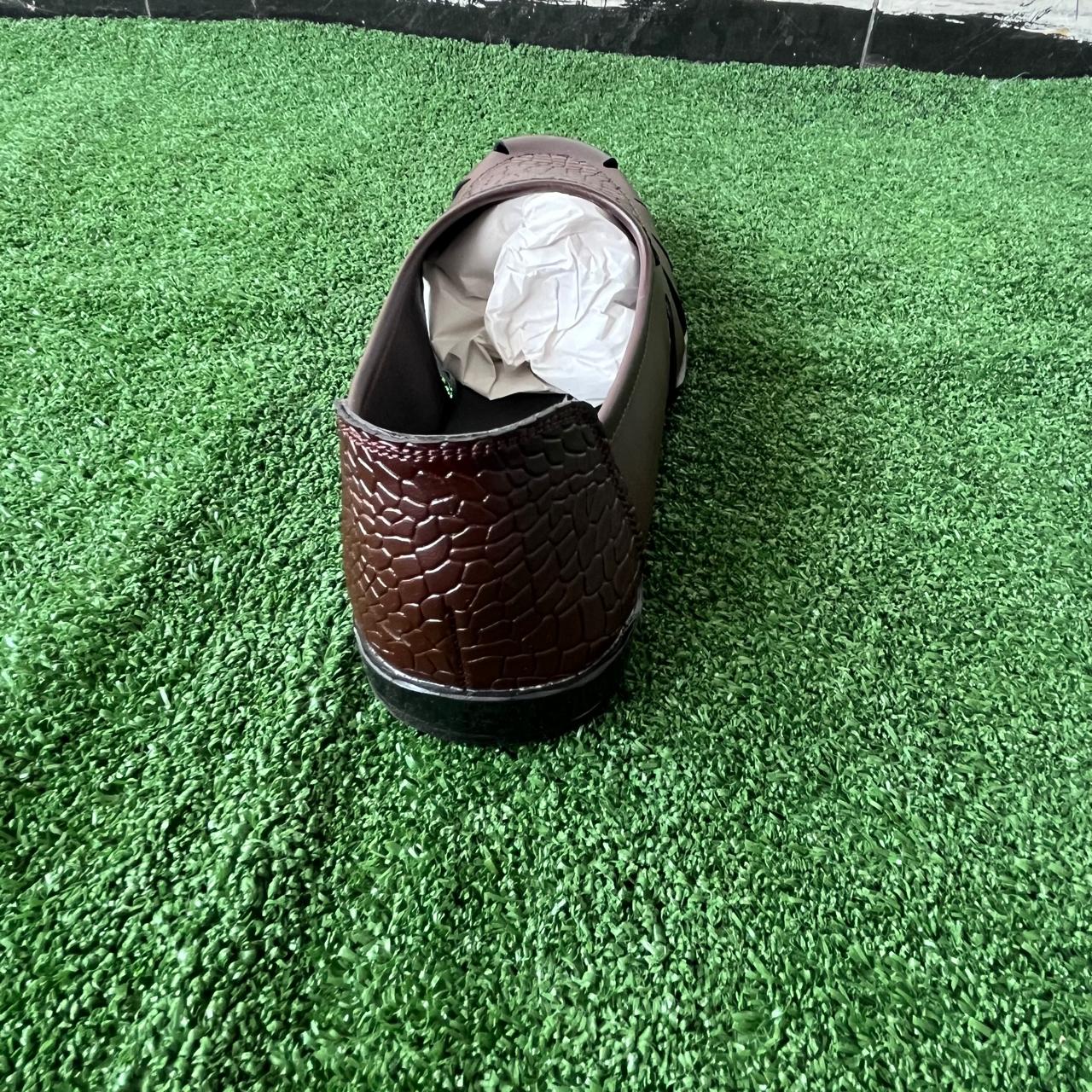 Men's Brown Croc Texture loafers  – Premium Comfort