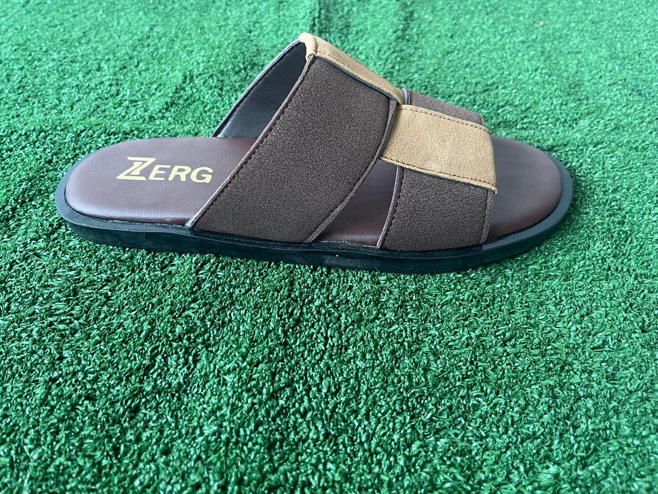 Men's Premium Brown Cross Strap Comfort Slides | Casual Slip-On Sandals