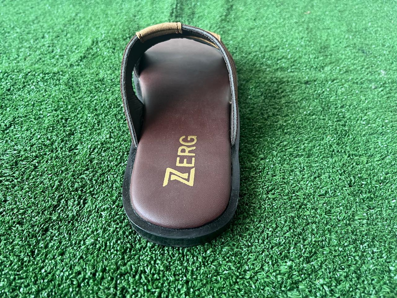 Men's Premium Brown Cross Strap Comfort Slides | Casual Slip-On Sandals
