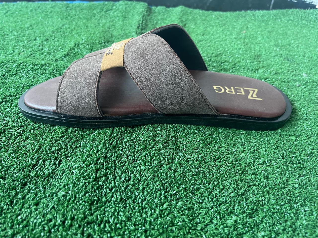 Men's Fashion Brown Cross Strap Sandals