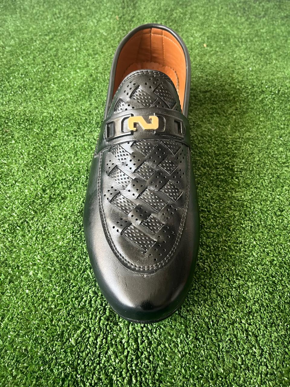 Premium Men's Black Leather Loafers