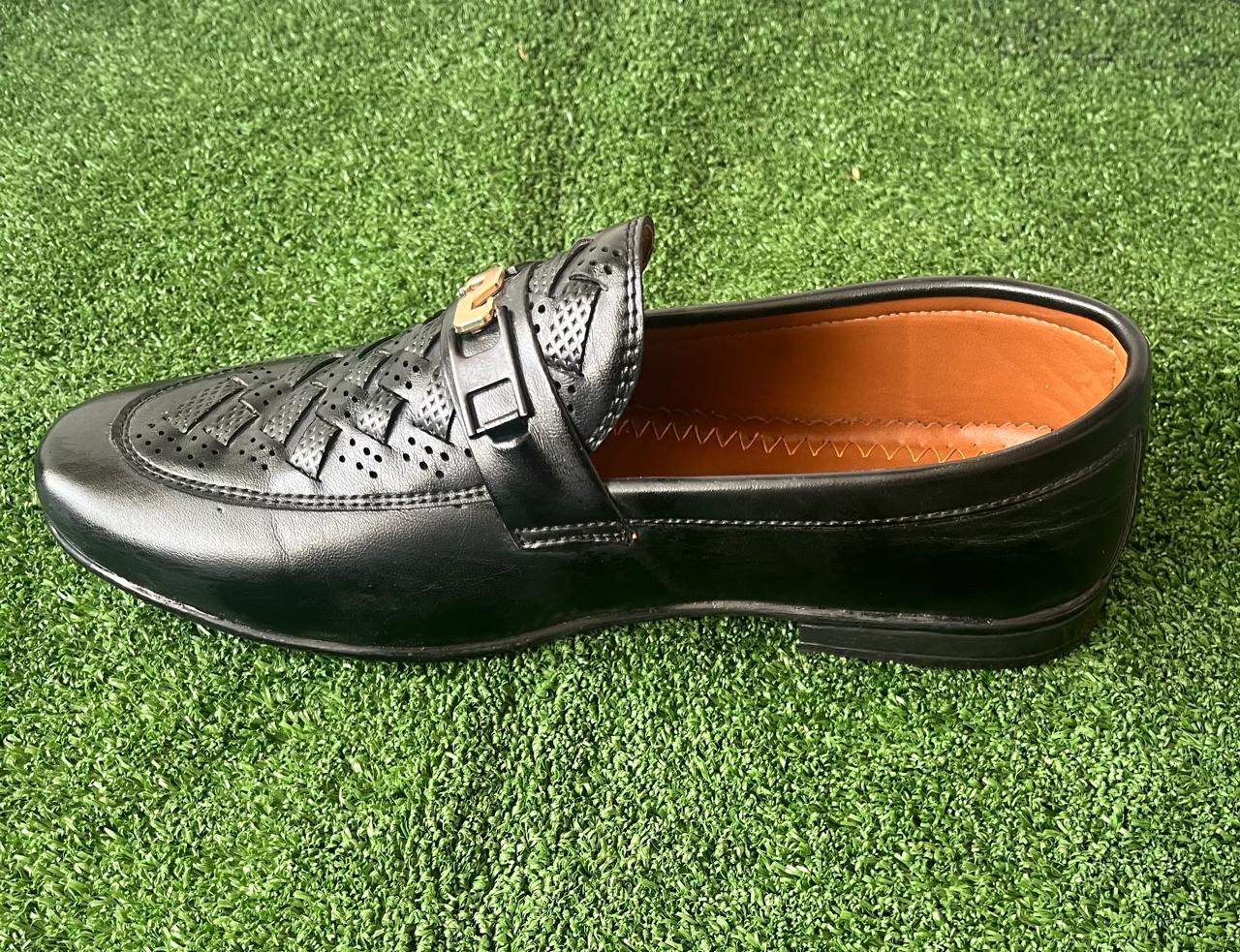 Premium Men's Black Leather Loafers